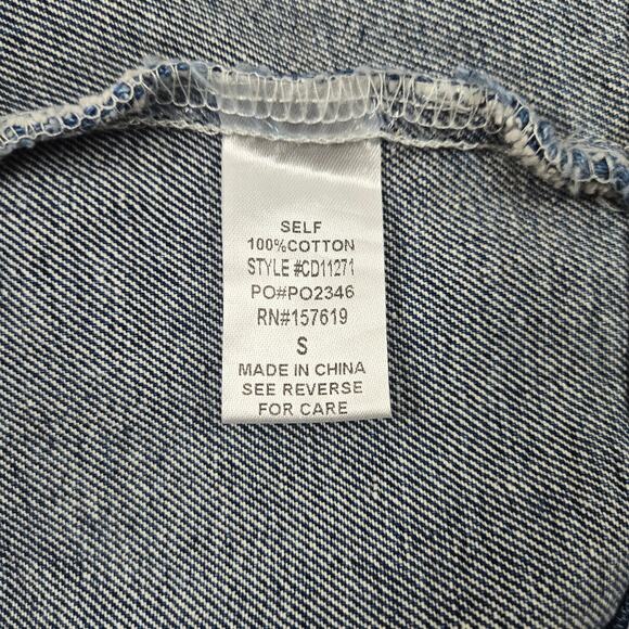 NWOT Cloud Ten Denim Overall Mini Dress Wide Adjustable Straps size Small (2-4) - Picture 11 of 16